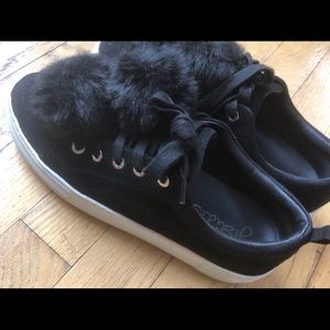 J Slide Pom Pom sneakers.